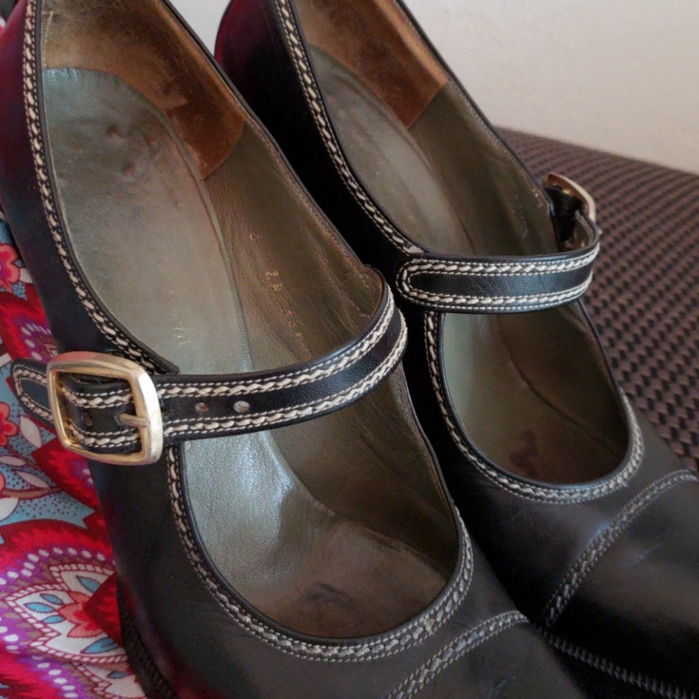 🔥HP🔥 True VTG Charles Jourdan black 4"shoes, sz 7 1/2 - Picture 7 of 8